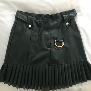 Zara Forest Green Faux Leather Skirt
